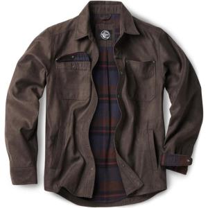 imageCQR Mens Flannel Lined Shirt Jackets Long Sleeved Rugged Plaid Cotton Brushed Suede Shirt JacketStealth Woods Night