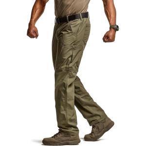 imageCQR Mens Military Cargo Pants Water Resistant Ripstop Army Combat Tactical Pants Outdoor Hunting Hiking EDC Work PantsHauler Soil Green
