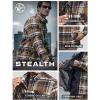 imageCQR Mens Plaid Flannel Shirt Jacket Long Sleeve Soft Warm SherpaQuilted Lined Jacket Outdoor Button UpZipFront JacketStealth Aged Barrel
