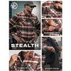 imageCQR Mens Plaid Flannel Shirt Jacket Long Sleeve Soft Warm SherpaQuilted Lined Jacket Outdoor Button UpZipFront JacketStealth Folk Tale
