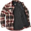 imageCQR Mens Plaid Flannel Shirt Jacket Long Sleeve Soft Warm SherpaQuilted Lined Jacket Outdoor Button UpZipFront JacketStealth Folk Tale