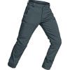 imageCQR Mens Softshell Fleece Lined Winter Hiking Pants Water Resistant Insulated Thermal Outdoor Tactical Warm Snow Ski PantsSide Zipper Pocket Grey