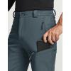 imageCQR Mens Softshell Fleece Lined Winter Hiking Pants Water Resistant Insulated Thermal Outdoor Tactical Warm Snow Ski PantsSide Zipper Pocket Grey