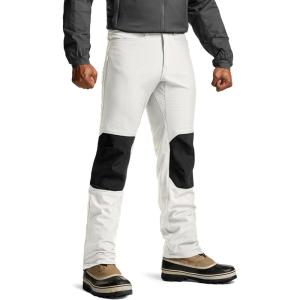 imageCQR Mens Softshell Fleece Lined Winter Hiking Pants Water Resistant Insulated Thermal Outdoor Tactical Warm Snow Ski PantsExpedition White