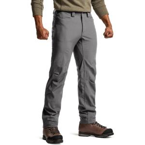 imageCQR Mens Softshell Fleece Lined Winter Hiking Pants Water Resistant Insulated Thermal Outdoor Tactical Warm Snow Ski PantsRecon Zen Grey