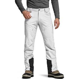 imageCQR Mens Softshell Fleece Lined Winter Hiking Pants Water Resistant Insulated Thermal Outdoor Tactical Warm Snow Ski PantsTeton Alpha White