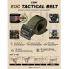 imageCQR Tactical Belt Military Style Heavy Duty Belt Webbing EDC QuickRelease BuckleFlex Poly Green