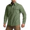 imageCQR Mens 100 All Cotton Button Down Flannel Shirts Long Sleeve Brushed Warm Soft Casual Outdoor Plaid ShirtCorduroy Moss Green