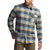 imageCQR Mens 100 All Cotton Button Down Flannel Shirts Long Sleeve Brushed Warm Soft Casual Outdoor Plaid ShirtPlaid Seashore