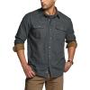 imageCQR Mens 100 All Cotton Button Down Flannel Shirts Long Sleeve Brushed Warm Soft Casual Outdoor Plaid ShirtSuede Grey
