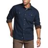 imageCQR Mens 100 All Cotton Button Down Flannel Shirts Long Sleeve Brushed Warm Soft Casual Outdoor Plaid ShirtSuede Navy