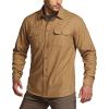 imageCQR Mens 100 All Cotton Button Down Flannel Shirts Long Sleeve Brushed Warm Soft Casual Outdoor Plaid ShirtSuede Wheat Brown