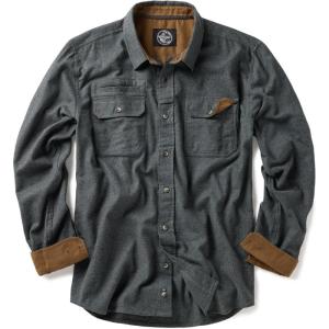 imageCQR Mens 100 All Cotton Button Down Flannel Shirts Long Sleeve Brushed Warm Soft Casual Outdoor Plaid ShirtSuede Grey
