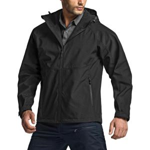 imageCQR Mens Hooded Tactical Softshell Jacket Water Resistant Fleece Lined Hoodie Winter Outdoor Hunting Hiking Rain WindStealth Black