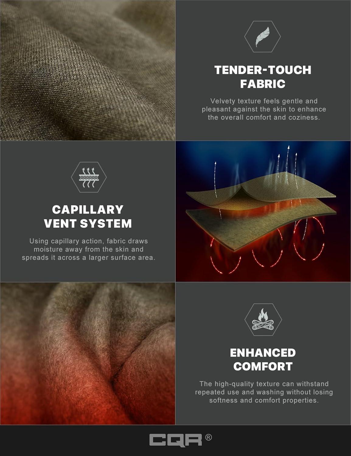 imageCQR Mens Thermal Fleece Quarter Zip Sweater Outdoor Lightweight Long Sleeve Pullover Casual Mock Neck Polo SweatersCovert Oatmeal