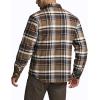 imageCQR Mens Sherpa Lined Cotton Flannel Shirt Jacket Long Sleeve Warm Winter Outdoor Plaid Button Up Jacket Coat with PocketsStealth Aged Barrel