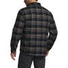 imageCQR Mens Sherpa Lined Cotton Flannel Shirt Jacket Long Sleeve Warm Winter Outdoor Plaid Button Up Jacket Coat with PocketsStealth Coal Miner