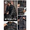 imageCQR Mens Sherpa Lined Cotton Flannel Shirt Jacket Long Sleeve Warm Winter Outdoor Plaid Button Up Jacket Coat with PocketsStealth Coal Miner