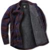 imageCQR Mens Sherpa Lined Cotton Flannel Shirt Jacket Long Sleeve Warm Winter Outdoor Plaid Button Up Jacket Coat with PocketsStealth Woods Night