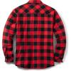 imageCQR Mens Flannel Shirt Jacket Long Sleeve Winter Warm Outdoor Casual Plaid Jacket Coat with PocketsSherpa Check Classic Red