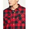 imageCQR Mens Flannel Shirt Jacket Long Sleeve Winter Warm Outdoor Casual Plaid Jacket Coat with PocketsSherpa Check Classic Red