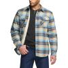 imageCQR Mens Flannel Shirt Jacket Long Sleeve Winter Warm Outdoor Casual Plaid Jacket Coat with PocketsSherpa Check Seashore