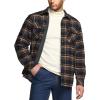 imageCQR Mens Flannel Shirt Jacket Long Sleeve Winter Warm Outdoor Casual Plaid Jacket Coat with Pockets