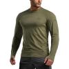 imageCQR Mens UPF 50 Sun Protection Long Sleeve Quick Dry Athletic Shirts Stretch Running Workout Hiking TShirtsNightfall Soil Green