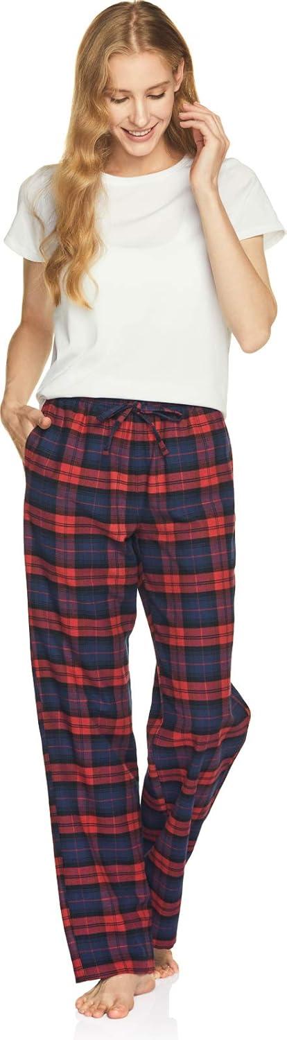 imageCQR Womens 100 Cotton Flannel Plaid Pajama Pants Brushed Soft Lounge ampamp Sleepwear PJ Bottoms with Pockets