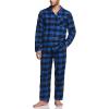 imageCQR Mens 100 Cotton Plaid Flannel Pajama Set Brushed Soft Lounge ampamp Sleep PJ Top ampamp Bottom with Pockets