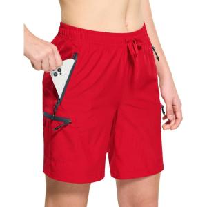 imageCQR Womens Acadia Hiking Cargo Shorts with Zipper Pockets  Lightweight Outdoor Athletic Summer Golf Shorts