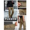 imageCQR Mens Winter Fleece Lined Pants WaterResistant Outdoor Stretch Work Pants Windproof Casual Pants with PocketsBrume Pale Khaki