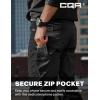 imageCQR Mens Winter Fleece Lined Pants WaterResistant Outdoor Stretch Work Pants Windproof Casual Pants with PocketsNylon Fleece Cargo Black