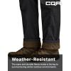 imageCQR Mens Winter Fleece Lined Pants WaterResistant Outdoor Stretch Work Pants Windproof Casual Pants with PocketsNylon Fleece Cargo Black