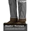 imageCQR Mens Winter Fleece Lined Pants WaterResistant Outdoor Stretch Work Pants Windproof Casual Pants with PocketsNylon Fleece Cargo Charcoal