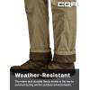 imageCQR Mens Winter Fleece Lined Pants WaterResistant Outdoor Stretch Work Pants Windproof Casual Pants with PocketsNylon Fleece Cargo Pale Khaki