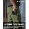 imageCQR Mens Winter Fleece Lined Pants WaterResistant Outdoor Stretch Work Pants Windproof Casual Pants with PocketsNylon Fleece Cargo Storm Green