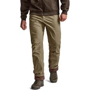 imageCQR Mens Winter Fleece Lined Pants WaterResistant Outdoor Stretch Work Pants Windproof Casual Pants with PocketsBrume Pale Khaki