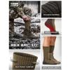 imageCQR 3 Pack Men and Women Wool Hiking Mid Calf Crew Socks Moisture Wicking Breathable Outdoor Tactical Cushion boot SocksRex Arc 10in Coyote Brown
