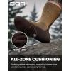 imageCQR 3 Pack Men and Women Wool Hiking Mid Calf Crew Socks Moisture Wicking Breathable Outdoor Tactical Cushion boot SocksRex Arc 10in Coyote Brown