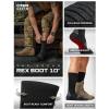imageCQR 3 Pack Men and Women Wool Hiking Mid Calf Crew Socks Moisture Wicking Breathable Outdoor Tactical Cushion boot SocksRex Boot 10in Black