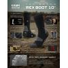 imageCQR 3 Pack Men and Women Wool Hiking Mid Calf Crew Socks Moisture Wicking Breathable Outdoor Tactical Cushion boot SocksRex Boot 10in Black