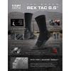 imageCQR 3 Pack Men and Women Wool Hiking Mid Calf Crew Socks Moisture Wicking Breathable Outdoor Tactical Cushion boot SocksRex Tac 85in Black