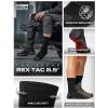 imageCQR 3 Pack Men and Women Wool Hiking Mid Calf Crew Socks Moisture Wicking Breathable Outdoor Tactical Cushion boot SocksRex Tac 85in Black