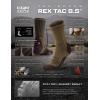 imageCQR 3 Pack Men and Women Wool Hiking Mid Calf Crew Socks Moisture Wicking Breathable Outdoor Tactical Cushion boot SocksRex Tac 85in BlackSoil GreenCoyote Brown