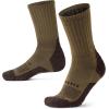 imageCQR 3 Pack Men and Women Wool Hiking Mid Calf Crew Socks Moisture Wicking Breathable Outdoor Tactical Cushion boot SocksRex Tac 85in Coyote Brown