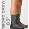 imageCQR 3 Pack Men and Women Wool Hiking Mid Calf Crew Socks Moisture Wicking Breathable Outdoor Tactical Cushion boot SocksRex Tac 85in Light Grey