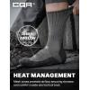 imageCQR 3 Pack Men and Women Wool Hiking Mid Calf Crew Socks Moisture Wicking Breathable Outdoor Tactical Cushion boot SocksRex Tac 85in Light Grey