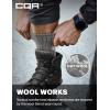 imageCQR 3 Pack Men and Women Wool Hiking Mid Calf Crew Socks Moisture Wicking Breathable Outdoor Tactical Cushion boot SocksRex Tac 85in Light Grey