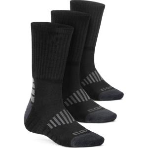 imageCQR 3 Pack Men and Women Wool Hiking Mid Calf Crew Socks Moisture Wicking Breathable Outdoor Tactical Cushion boot SocksRex Boot 10in Black